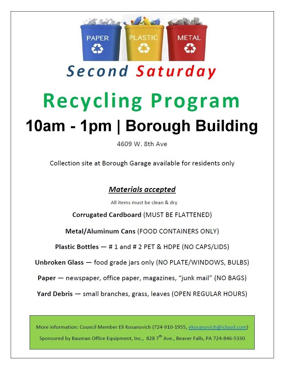 FLYER V2 WM RECYCLING PROGRAM West Mayfield Borough