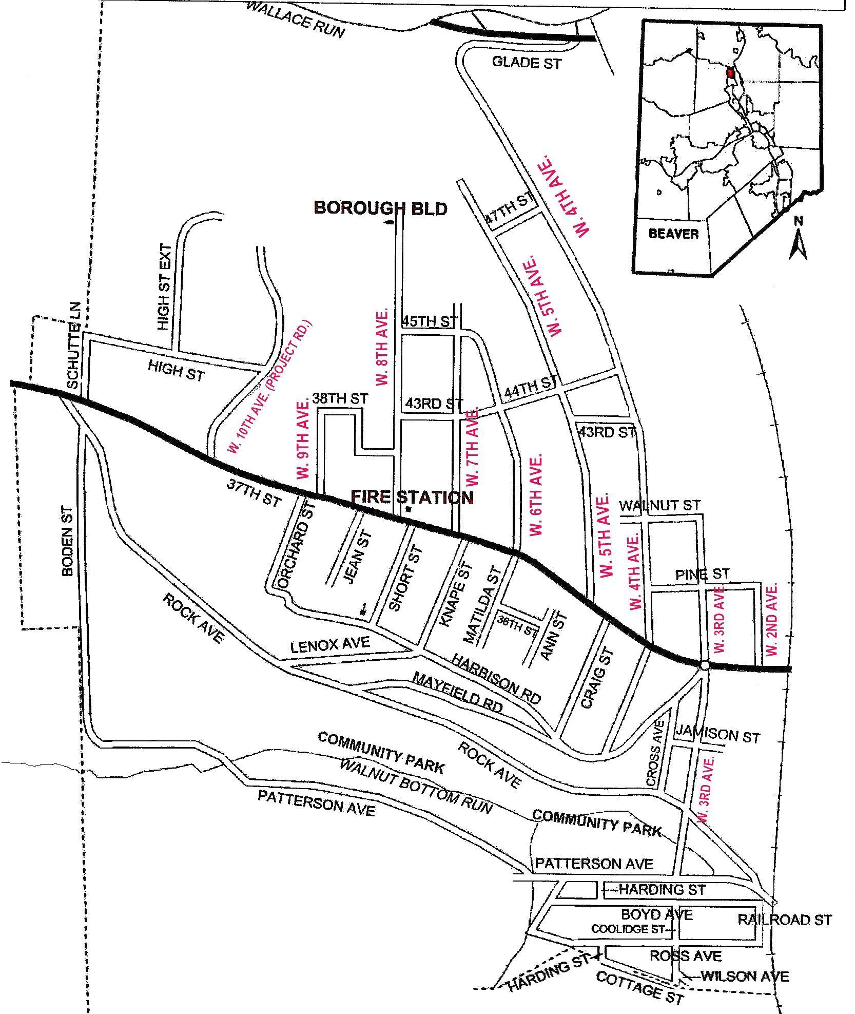 Street Map – West Mayfield Borough